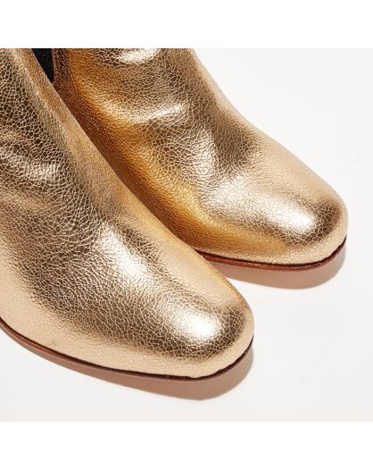 Chelsea Boots en Cuir Angele dorées - Talon 6,5 cm